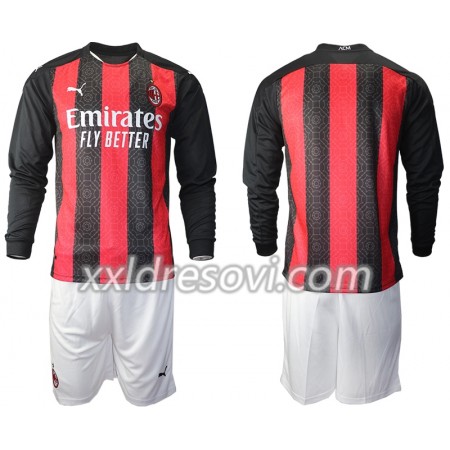 AC Milan Domaći Dječji Komplet Dresovi za Nogomet 2020-2021 Dugim Rukavima (+ kratke hlače)